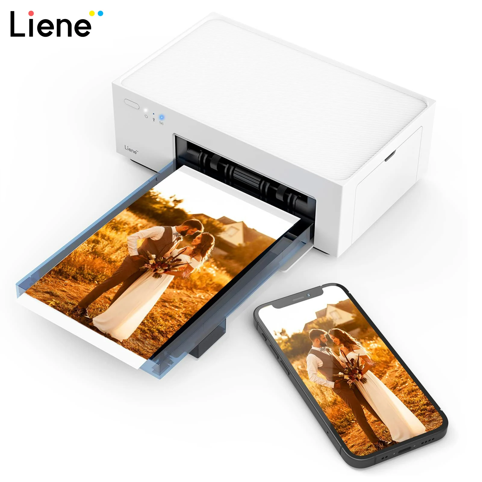 Liene 4x6'' Photo Printer Bundle (100 pcs +3 Ink Cartridges), Wi-Fi Picture  Printer for iPhone, Android, Smartphone, Computer, Dye-Sublimation