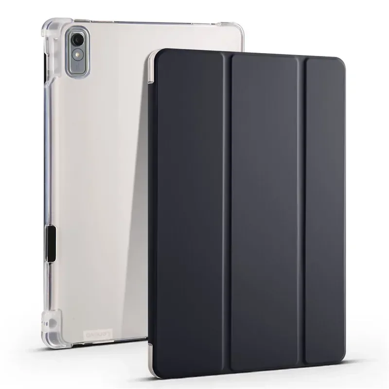 Premium Tablet Case with Pencil Holder and Soft TPU Clear Back