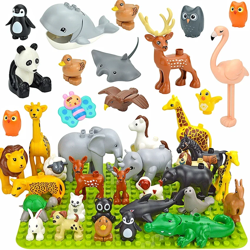 Bulk Large Animal Building Blocks Set - Farm & Zoo Creatures Toys