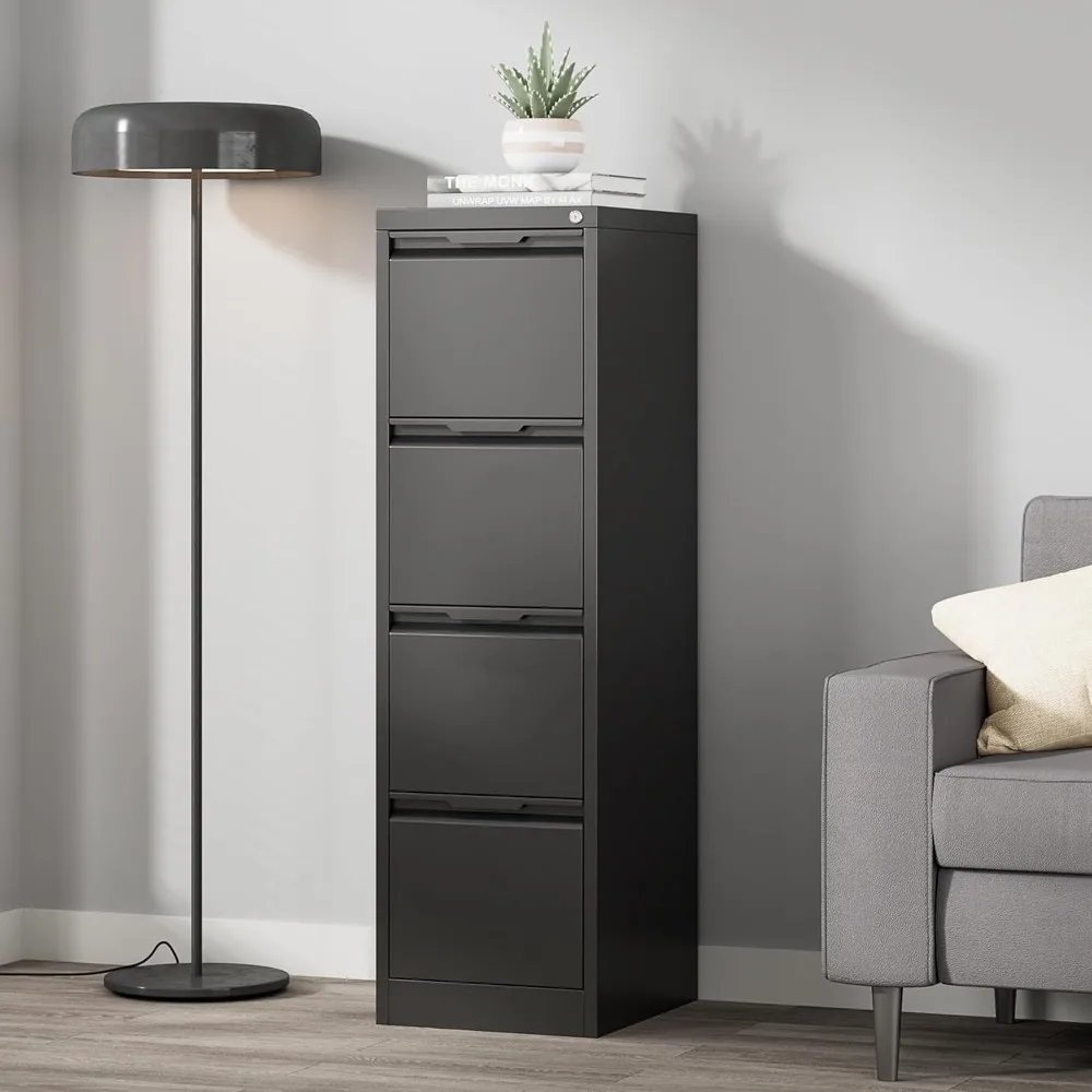 metal file cabinet with lock, 4 drawer filing cabinet for home office, locking vertical filing cabinet for a4/f4/lagel/letter a