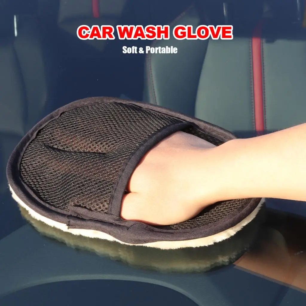 

Шерстяные перчатки для мытья автомобиля, мягкая щетка для чистки, губка, полировальная ткань, многофункциональная Женская тряпка для ухода за автомобилем