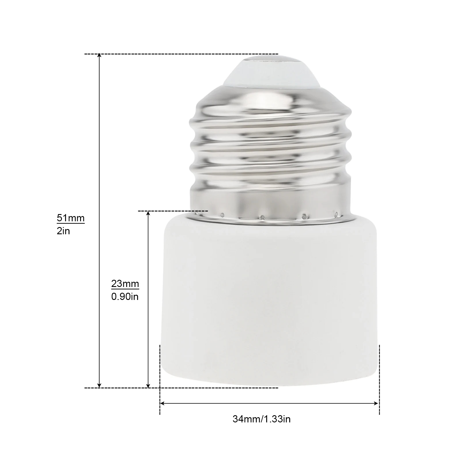 Socket converter 2 prong plug to E26 E27 medium base light socket for bulb lamps holder EU