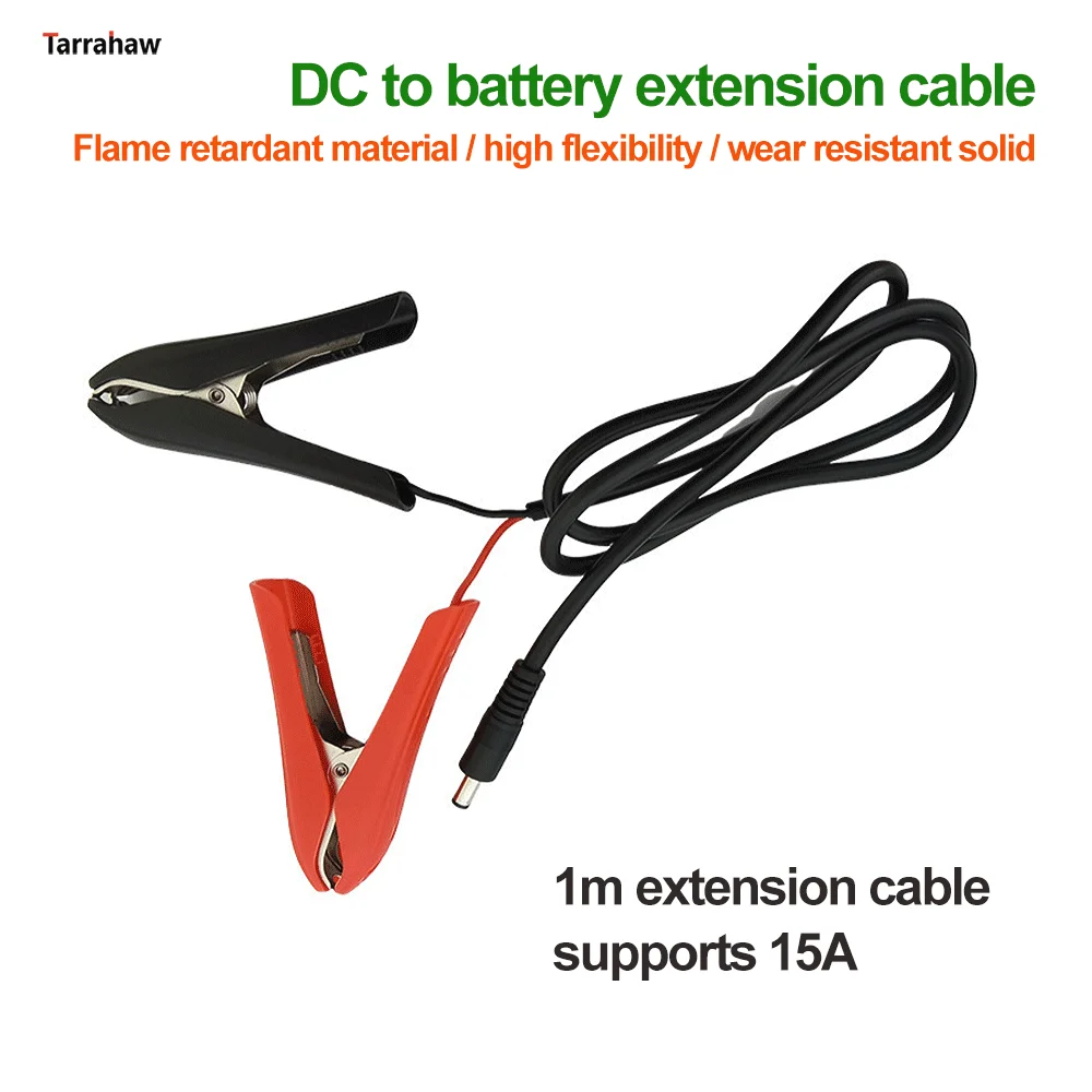 DC Alligator Clips DC5521 to Alligator Clips with 5.5*2.1mm DC Connector for Car Battery Power Supply DIY Outdoor Camping Lights with 1m Cable