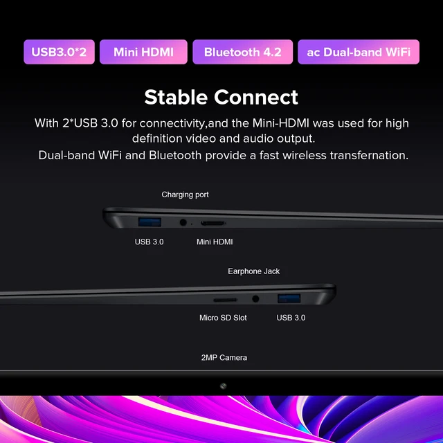 Ordinateur portable F15S 15,6 pouces, processeur Intel Celeron, UHD 500 GPU, ordinateur avec Windows 10 – Image 6