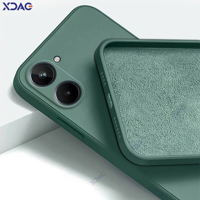 Premium Liquid Silicone Phone Case with Dual Liner – Square Design, Soft and Durable Cover