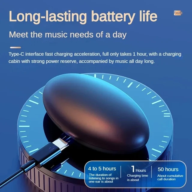 Cuffie stereo invisibili per il sonno IPX5 Auricolari Bluetooth wireless impermeabili con microfono per cuffie Bluetooth 5.3 per telefono 6