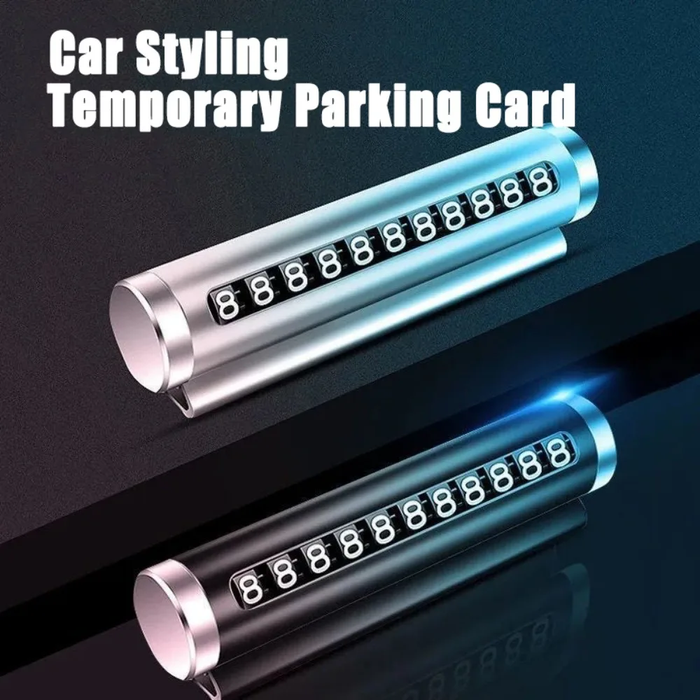 1pcs-car-styling-temporary-parking-card-metal-roller-texture-auto-phone