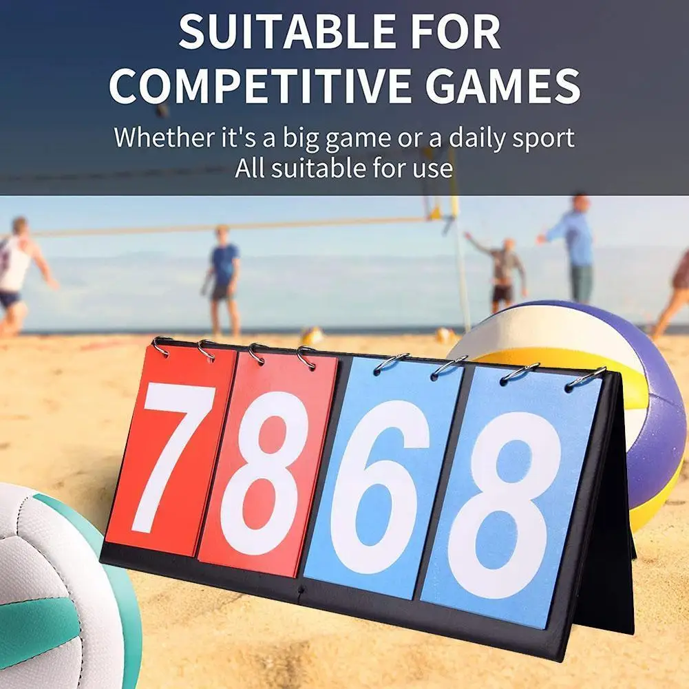 

Multi Digits Scoreboard Score Keeper Score Flipper For Basketball Tennis Badminton Football Outdoor Sports Red Blue Color O4Y3