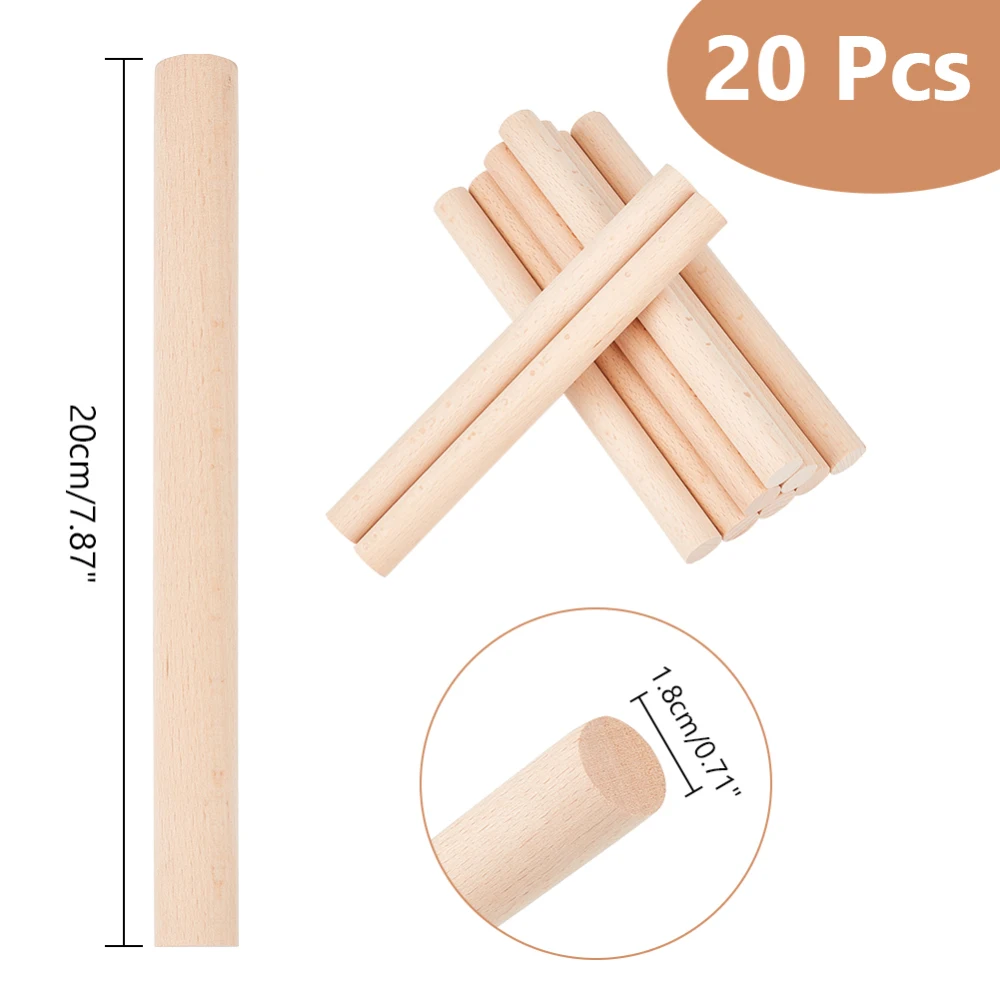 25 Stück Walnuss-Holzdübelstangen – 8 Mm Durchmesser, 30 Cm Lang, Für Basteln & Holzarbeiten