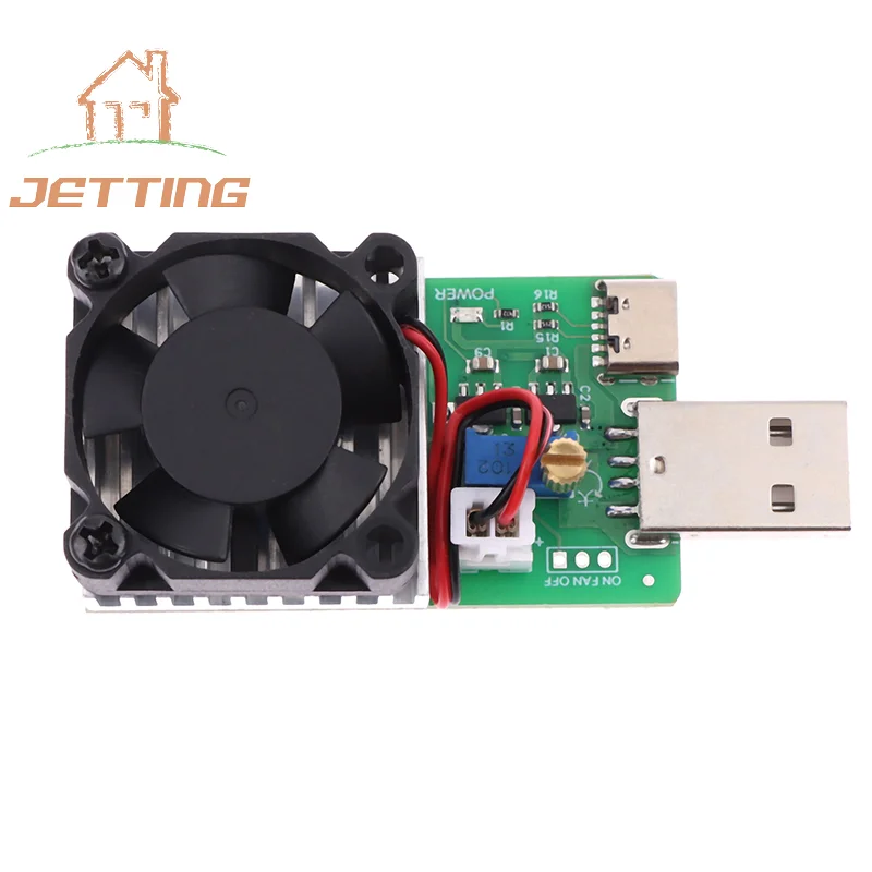 전자 부하 전력 방전 테스터, USB C 타입, 0.15A  3A 조정 가능한 저항 테스트 모듈, 냉각 선풍기 포함, 13V, 22W3A, 3.7V  13V