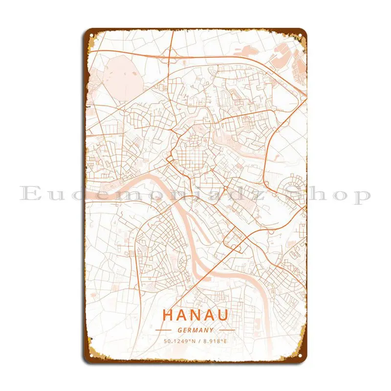 

Металлический плакат Hanau, Германия, дизайн, настенный плакат для паба, железный кинотеатр, жестяной плакат