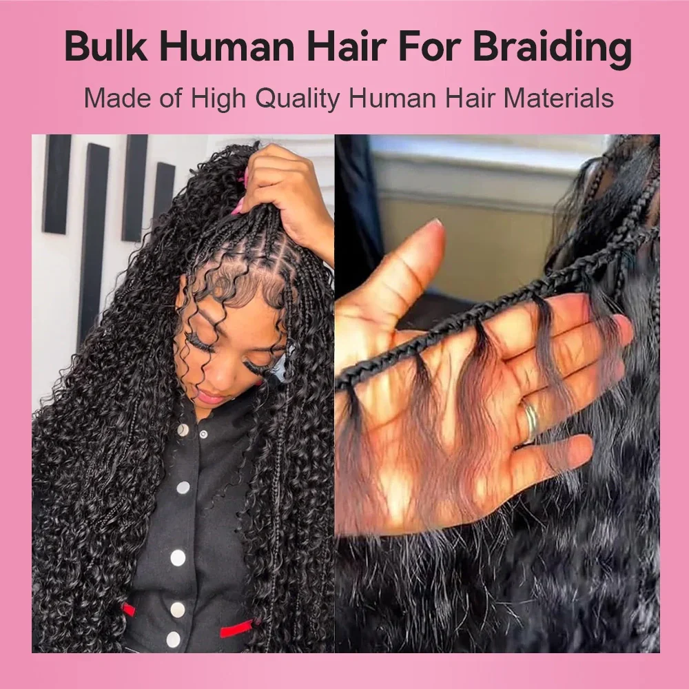 Vietnamese Italian Curly Human Hair Bulks Full End Virgin Hair 12-26 Inch For Women Braiding Human Hair Extension 100g/PC 6