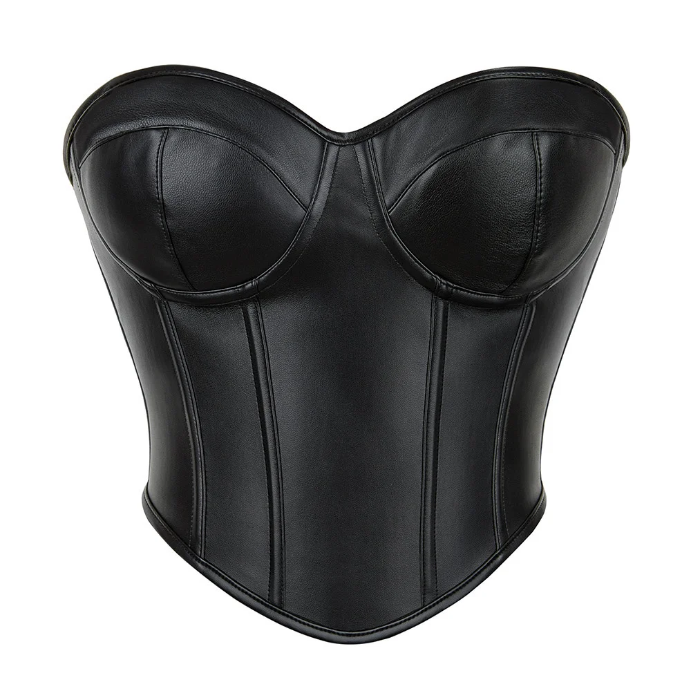 

Sexy Leather Corset Top Overbust Corselet Steampunk Corsets and Bustiers Modeling Strap Shapewear Women Crop Top Slimming Corset