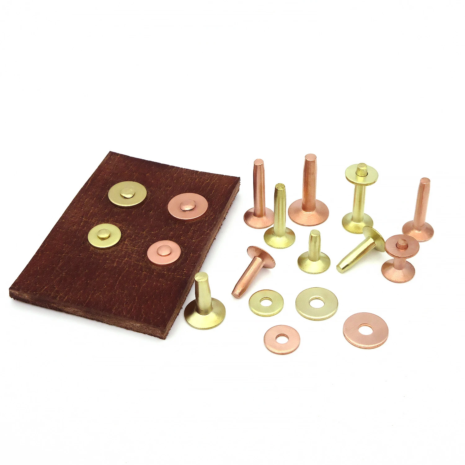 40pcs High Quality Solid Brass Copper Rivets & Burrs Leather Craft Belt