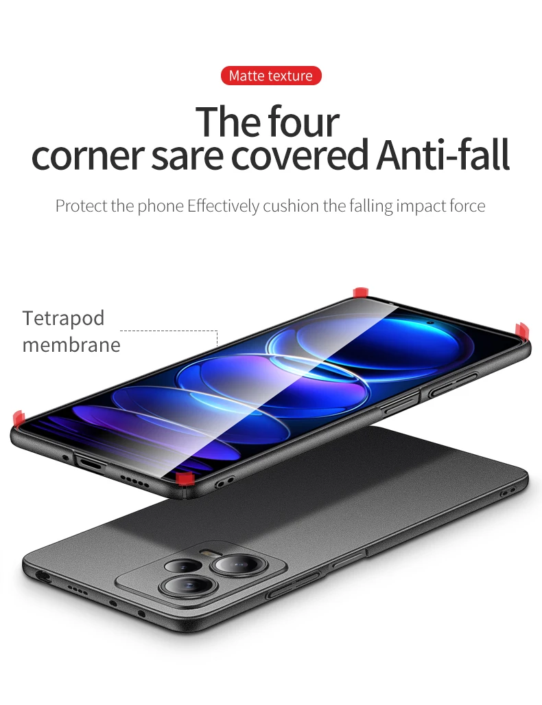 Frosted Redmi Note 14, harte PC-stoßfeste Abdeckung, leichtes, ultradünnes, mattes Gehäuse für XIAOMI Redmi Note 12 13 Pro Plus 4G 5G 5G – Detail 10