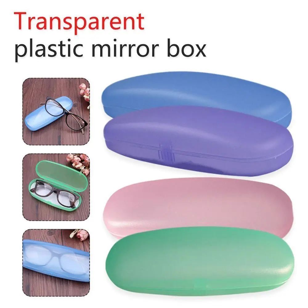 ​Clear Plastic Eyeglass Case with Magnetic Closure Protective Storage Box for Men Women Travel Home Organization