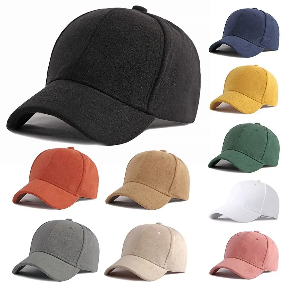 

Outdoor Sports Suede Baseball Caps Solid Autumn Winter Adjustable Trucker Cap Snapback Hats Men Women