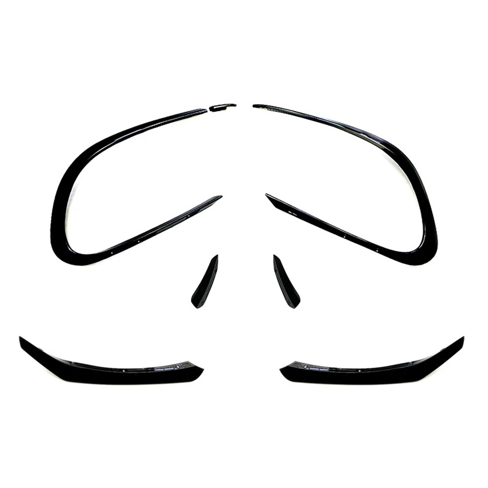 Sleek Black Front Bumper Lip Spoiler and Canard Vent Enhancement Kit