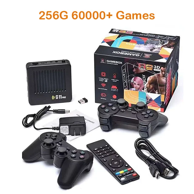 Gametv Box Console Per Videogiochi G11 Pro Double Wireless Family Retro Classic Games 128/256Gb 60000 + Giochi 4K Per Psp/Dc/N64