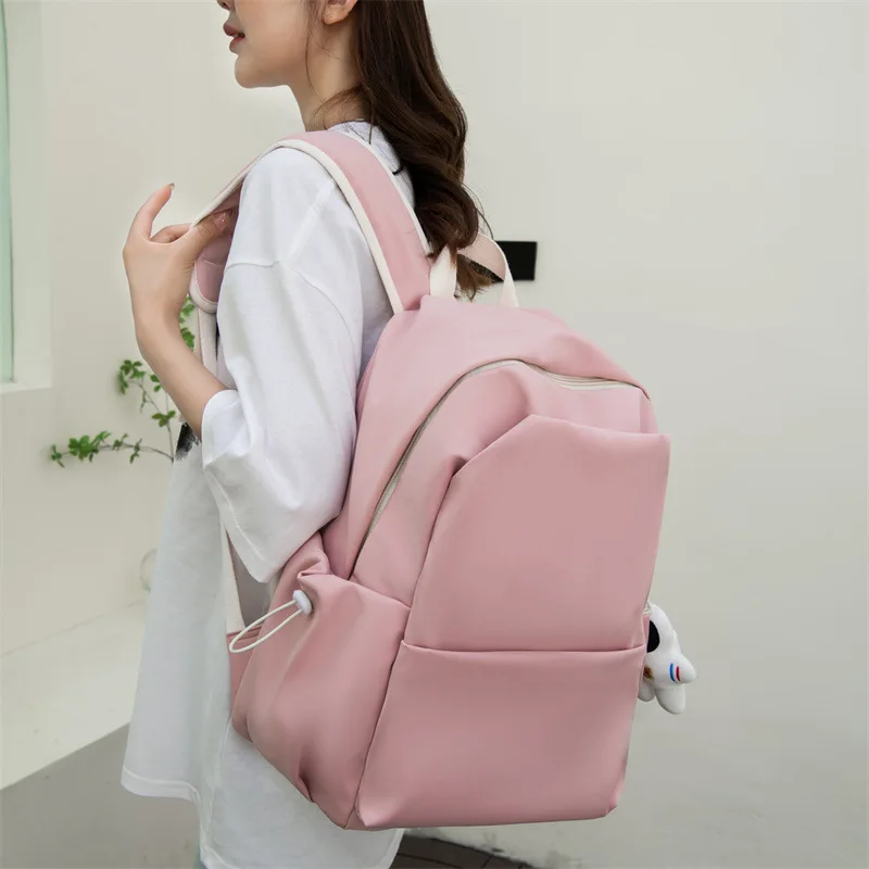 Backpack Girls College Style College Student New Fashion 15.6-inch Water-Repellent Casual Trendy Oxford Cloth Backpack