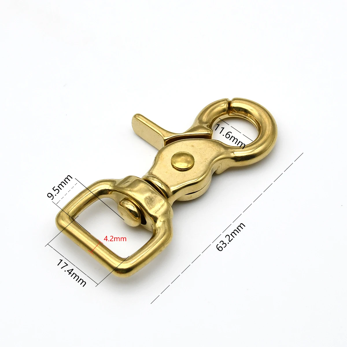 4 Stück Messing-Karabinerhaken, Karabiner, Karabinerverschlüsse, Auslöser-Clip für Lederhandwerk, Taschenteile, Gurtband, Haustierleine, Seil – Detail 5