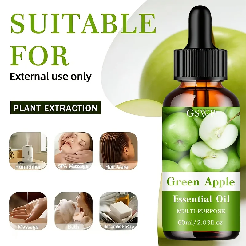 Green Apple Essential Oil - Deep Hydration & Lift for Hair, Face, and Nails