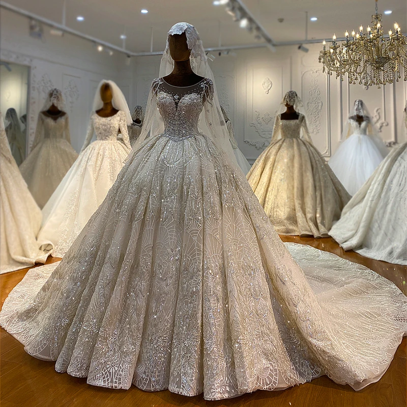 NS4144 Appliques Elegant Dress O-Neck Pleat Wedding Dresses 2022 Crystal Civil Wedding Dresses платье с открытой спиной 5