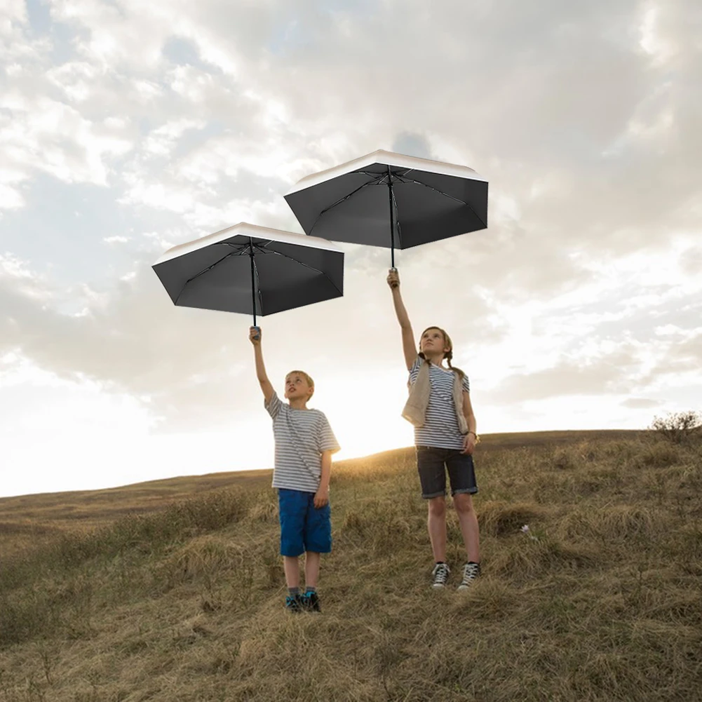 Mini Rain-Sun Umbrellas Five Fold Gradient Sun Care Anti UV Ultra Light Umbrellas Outdoor Walking Small Pocket Parasols