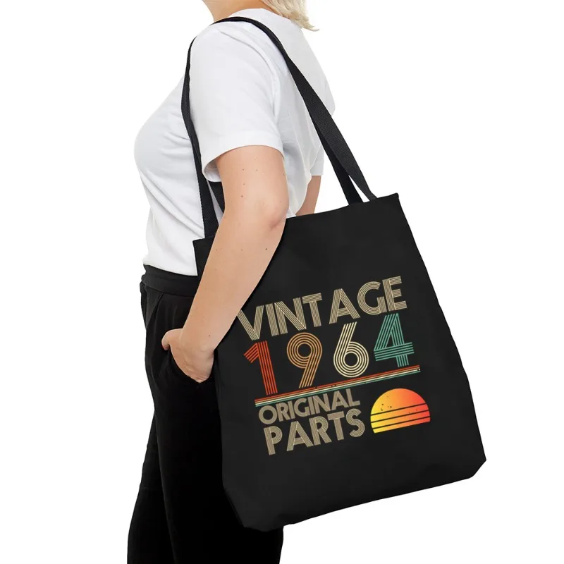 

Vintage 1964 Original Parts Women's Shoulder Handbags Birthday Years Large Capacity Shopping Bag Men Canvas 1960-1969 Tote Bag