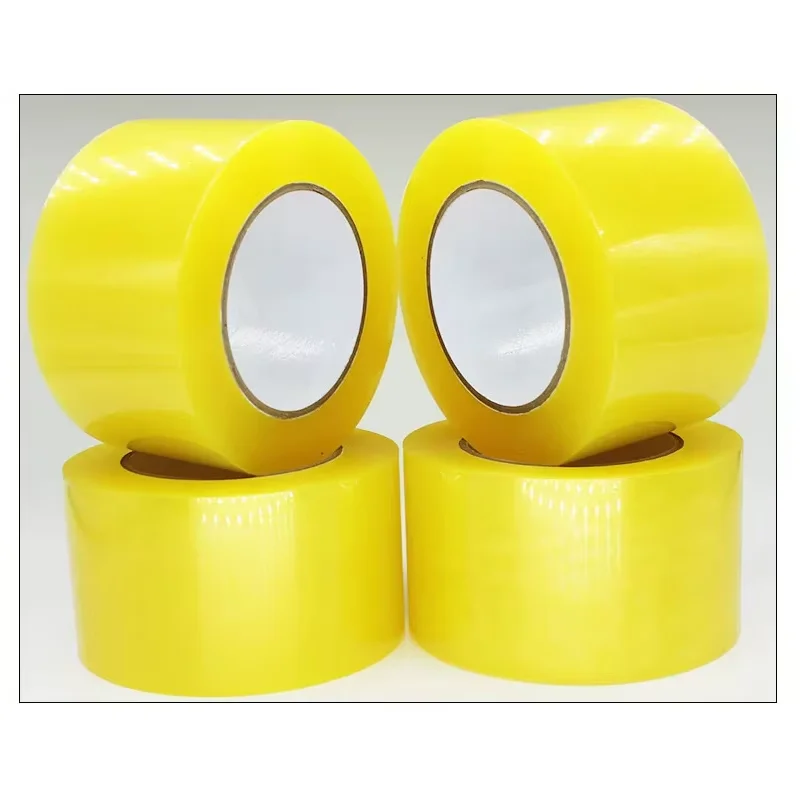 (2개)48mm * 110M 투명 노란색, 투명 흰색 테이프, 대형 롤 및 두꺼운 상자 밀봉용 특급 포장용