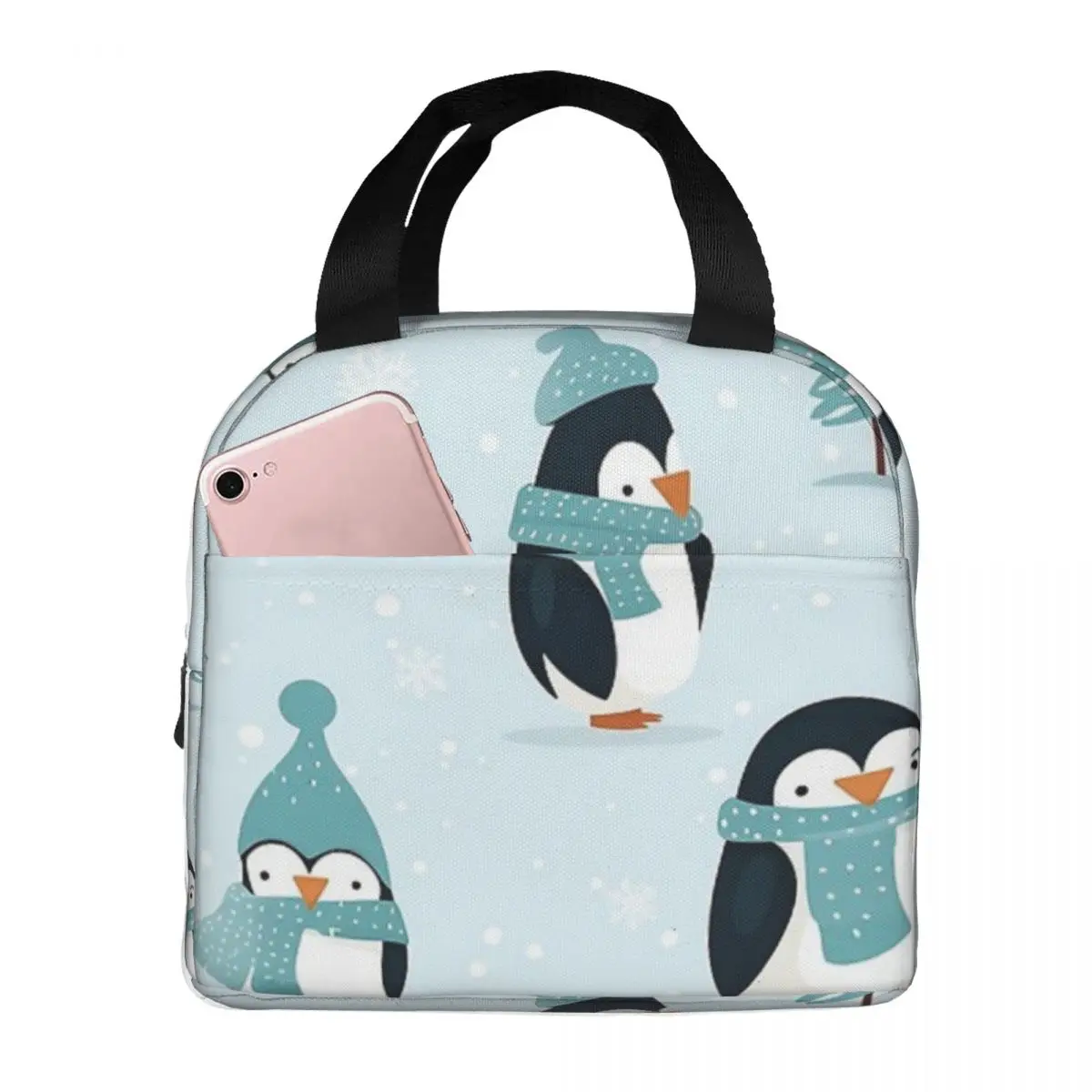 

Милые ланч-Сумки С Рисунком пингвина, изолированный контейнер для бенто, Портативная сумка для ланча, герметичные сумки для пикника, Термосумка для женщин и детей