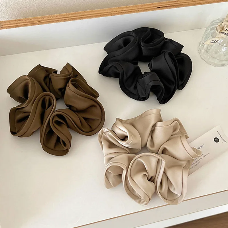 Einfache Satin-Haargummis für Damen und Mädchen, modische Haarbänder, Pferdeschwanz-Haargummis, elastische Haaraccessoires – Detail 6