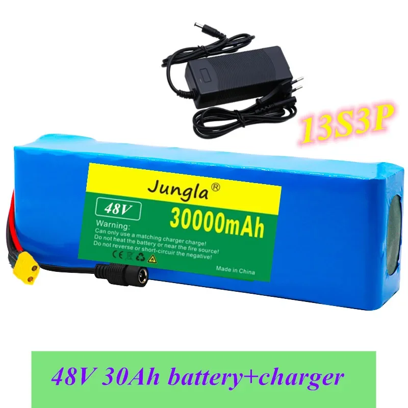 

New 48v 30000mAh Li-ion battery 48v 30Ah 1000w 13S3P li-ion Battery Pack 54.6v E-bike Electric bicycle Scooter with BMS+charger