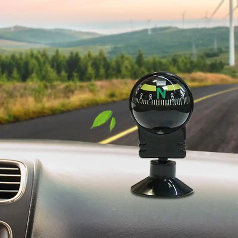 

Car Compass Navigation Ball Adjustable Dashboard Mounted Vehicle Navigation Ball Shaped Car Compass For Boat Vehicle Car