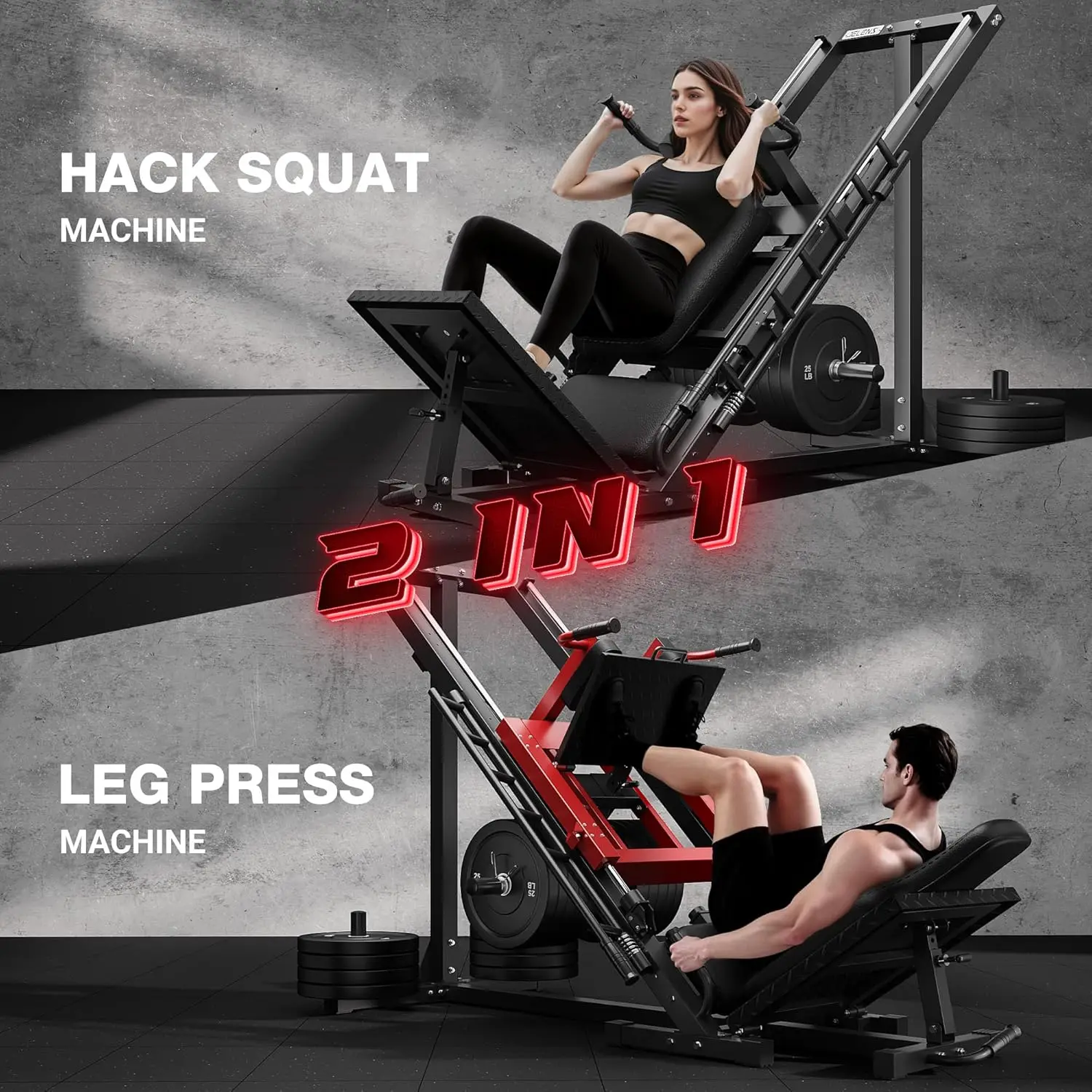 Leg Press Hack Squat Machine, Leg Machine for Home Gym with Linear Bearing, L11 Professional Adjustable Leg, Customized 2