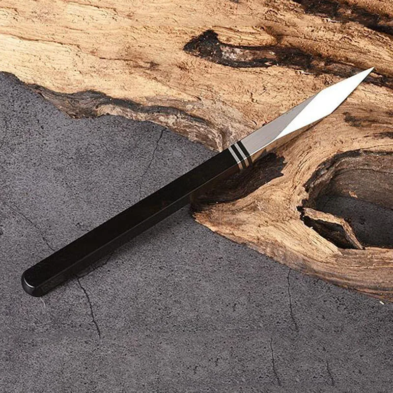 1Pcs Tea Knife Stainless Steel Damascus Pu Erh Tea By Hand Wooden Handle Pry Tea Cone Of Chinese Style Gift — view 4