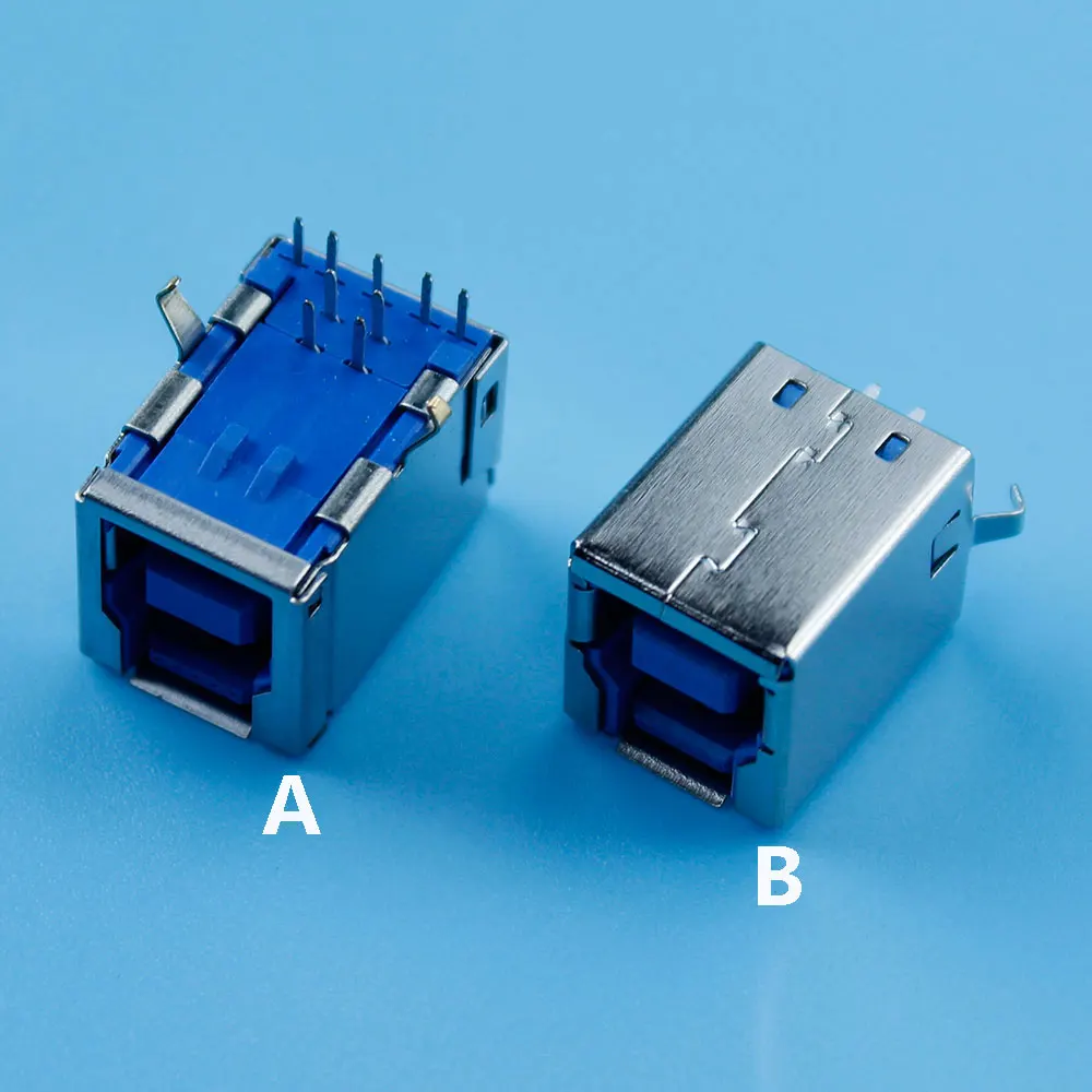 

10Pcs USB 3.0 Female Type 9 Pin Plug jack DIP USB-B Right Angle AF Socket Printer Connector Terminal 90/180 degree