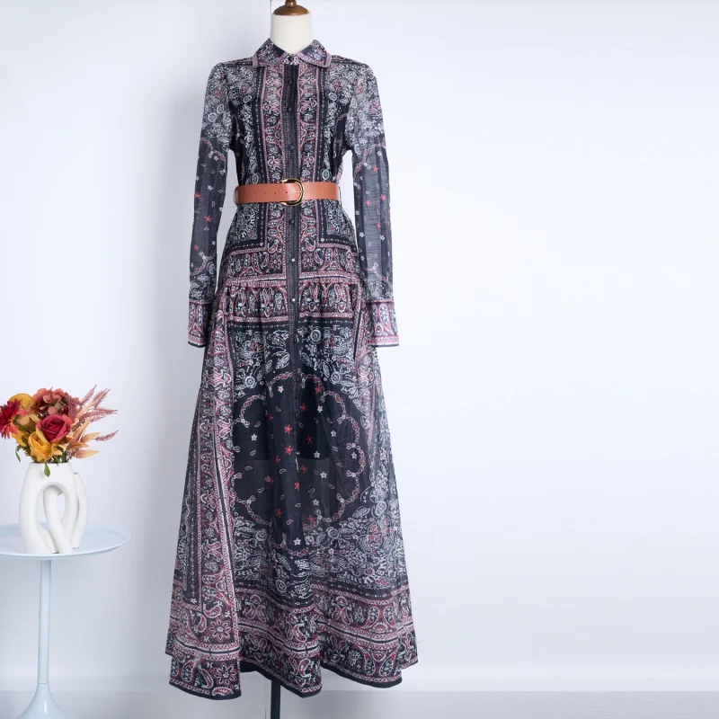 

Реальный фотоснимок, оригинальный Австралийский дизайн, однобортное сверхдлинное платье из двух частей с принтом позиционирования для женщин