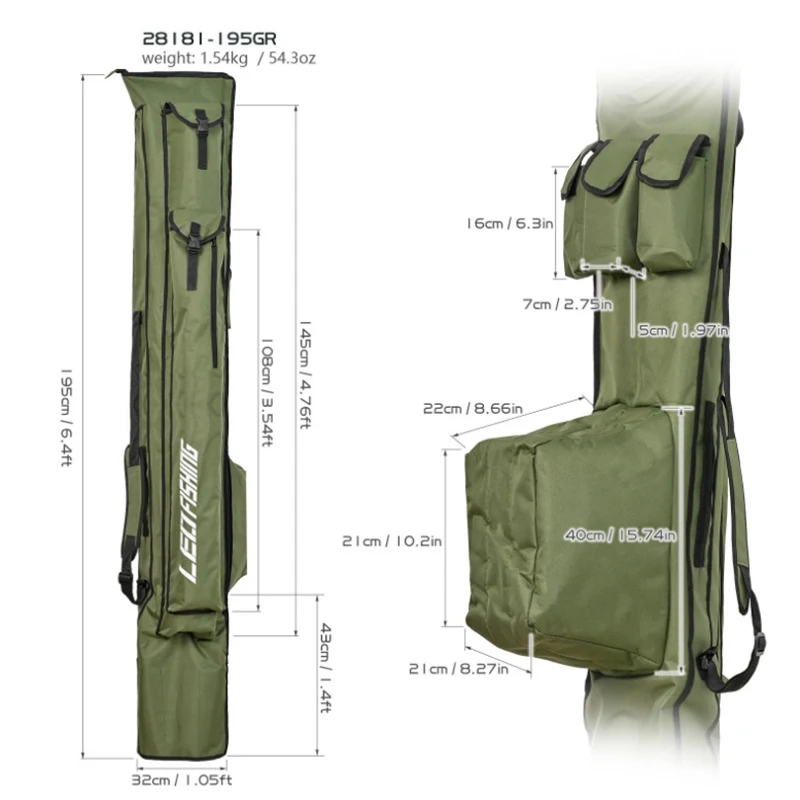 Draagbare hengeltas - Camouflage Hengel Reel Draagtas, 120 cm 150 cm
