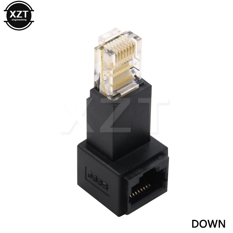Up Down Left Right Angled 90 Degree 8P8C FTP STP UTP Cat 5e RJ45 Lan Ethernet Network extension Male to Female