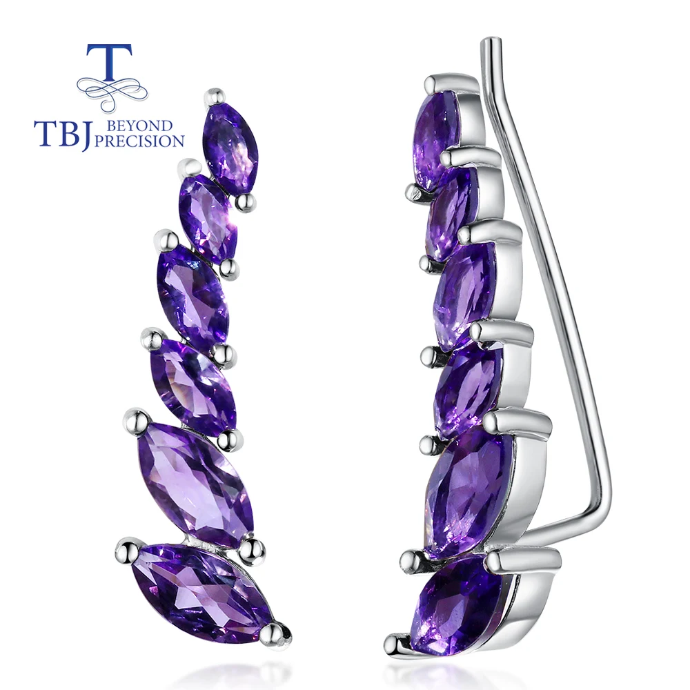 

Natural South African Amethyst Gemstone Earrings 925 sterling Silver fashion design fine jewelry for women gift