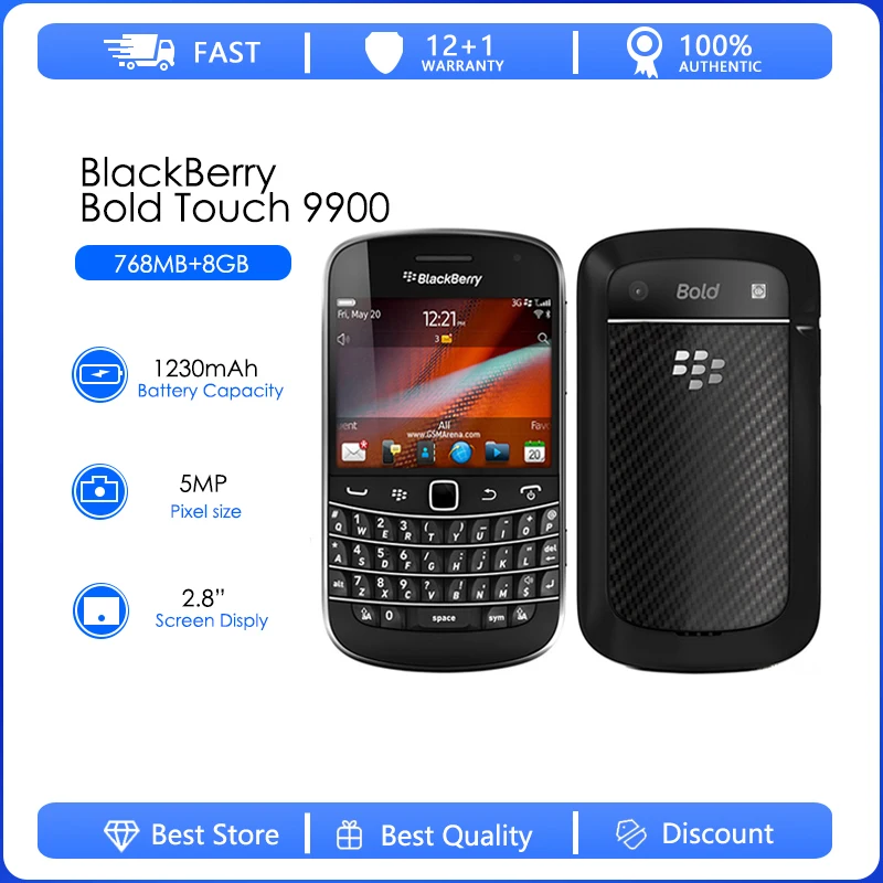Blackberry 9900 Refurbishedoriginal Blackberry 9900 Cell Phone 3g