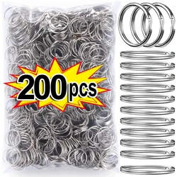 Bulk Pack Stainless Steel Key Rings - Polished Metal Split Keychains (200 pcs)