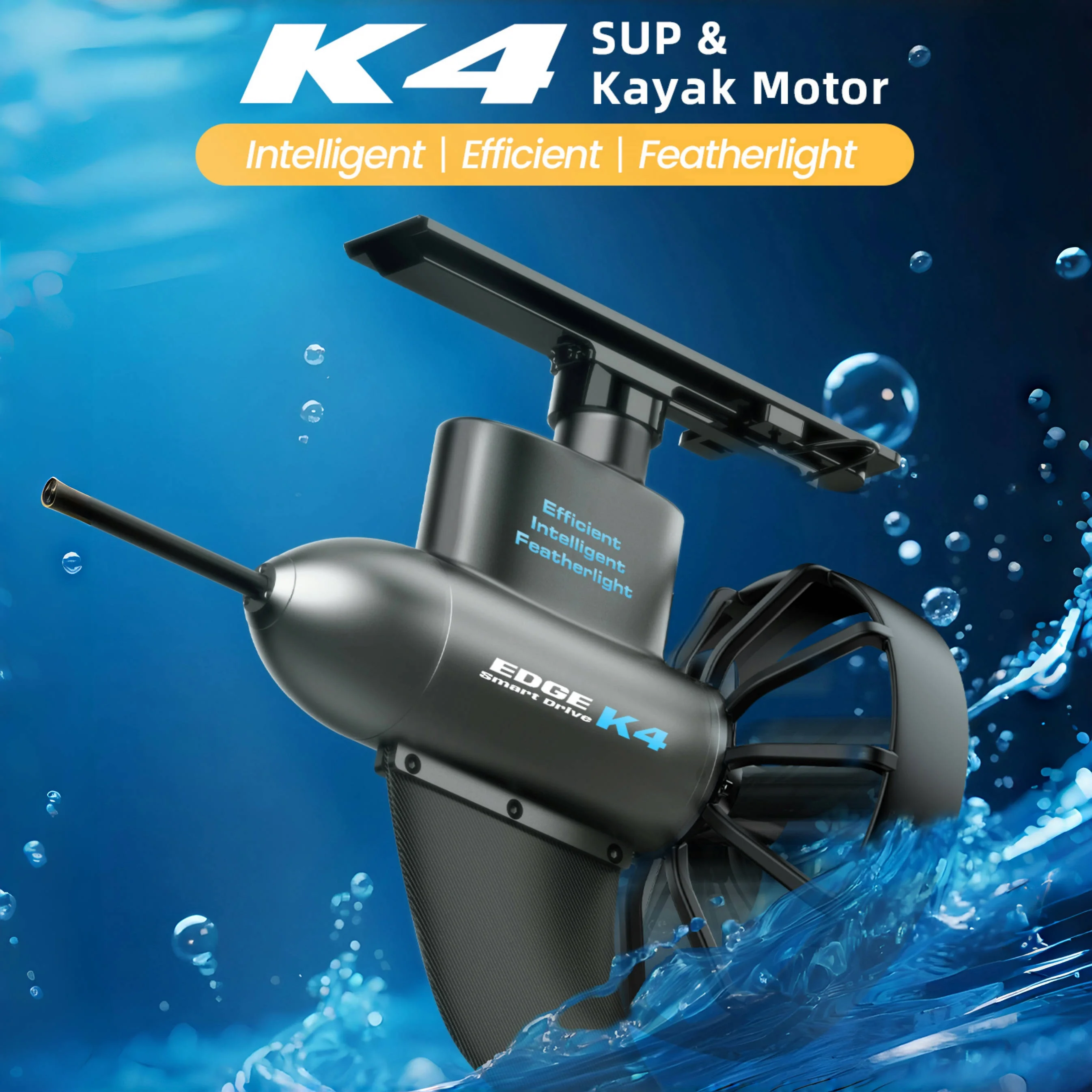 TRIMIX K4 Electric Underwater Motor Thruster, 9.6KMH 400W 20.5Lbs Boost for Kayak Boat SUP with Remote Control Direction Control