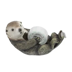 Charming Otter Tape Dispenser - Adorable Desk Accessory (Light Grey)