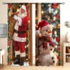 2pcs Santa Claus and Snowman Printed Curtain for Christmas Home Decor - Rod Pocket Window Treatment for Bedroom, Office, Kitchen 5