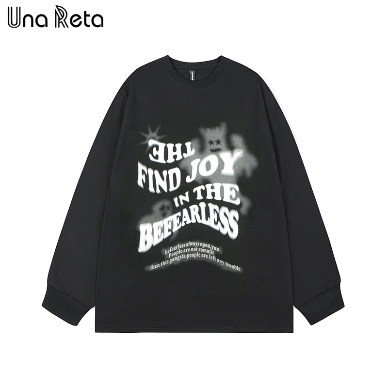 

Una Reta Cotton Print T-shirt Spring Harajuku Man's Pullover Tops Streetwear Hip Hop Loose Unisex Oversized T Shirt