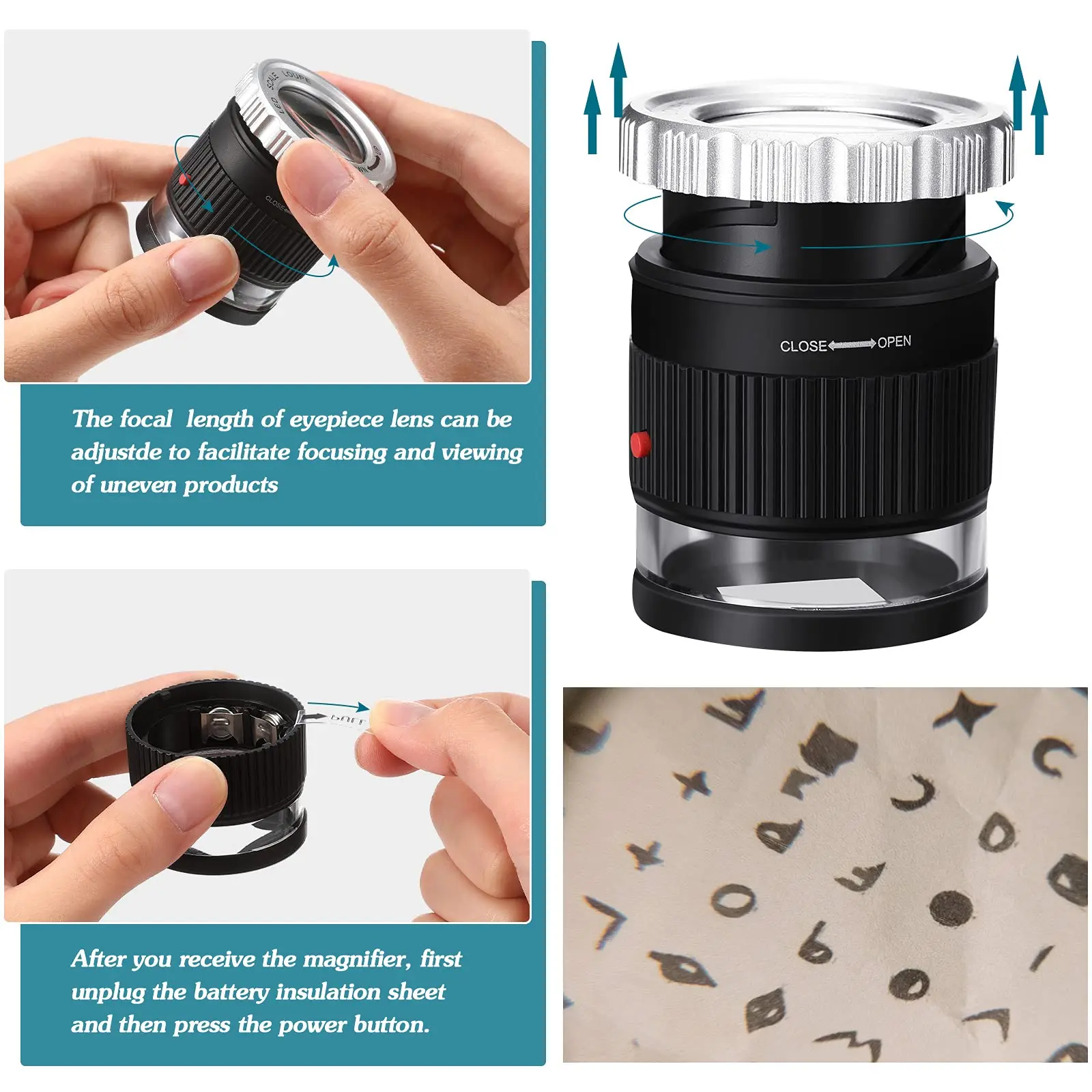 30X Pocket Magnifier with Scale LED UV Light Illuminated Magnifying Glasses Adjustable Focal HD Loupe Jewelry Tool Reading Lupa 4 30X Pocket Magnifier with Scale LED UV Light Illuminated Magnifying Glasses Adjustable Focal HD Loupe Jewelry Tool Reading Lupa - Image 4