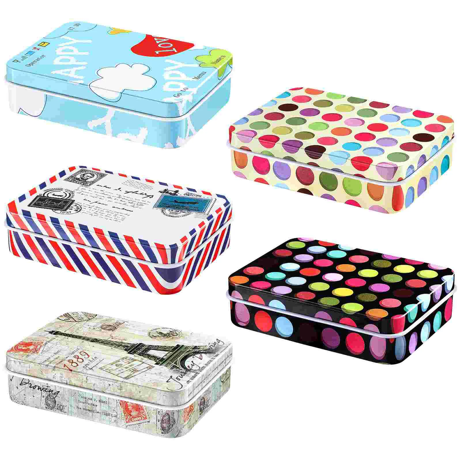 

Tinplate Storage Box Gift Boxes Packing Cases Rectangular Cartoon Metal Organizer