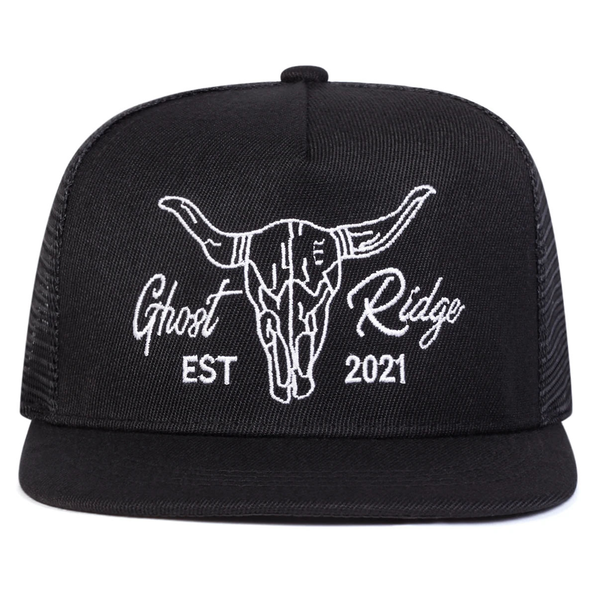 Unisex Hip-Hop-Netzhüte mit Ochsenkopf-Stickerei, Frühling, Sommer, Outdoor, verstellbare, lässige Baseballkappen, Trucker-Kappen, Sonnenschutzhut – Detail 4